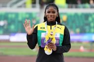 Britany Anderson at World Athletics Championships Oregon22 Source: Getty